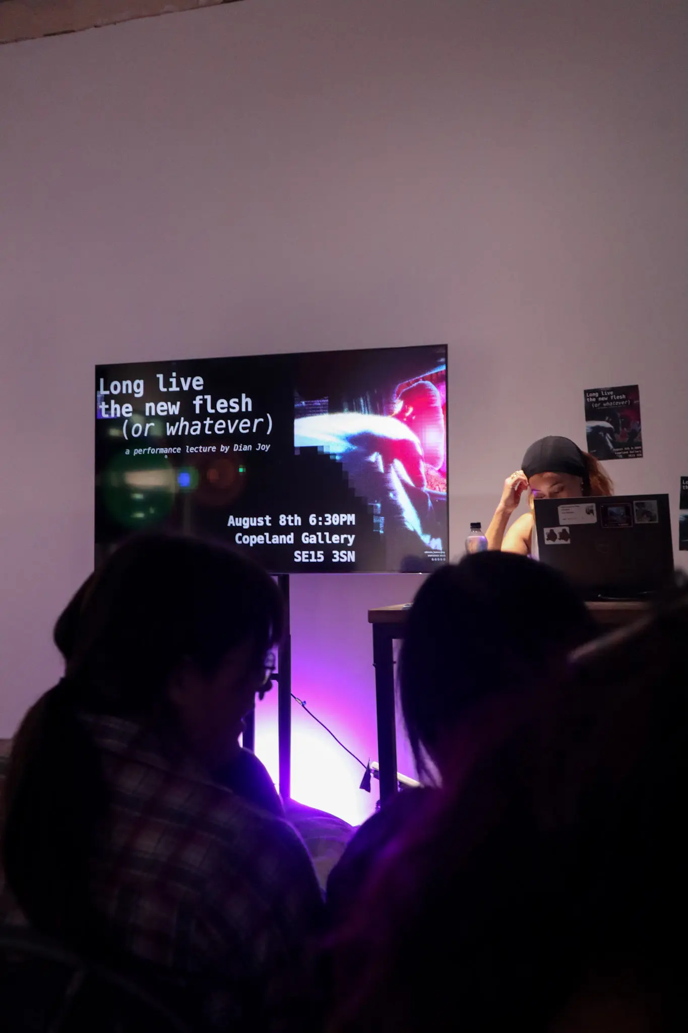 Stage setup with glowing lights during Dian Joy performance lecture