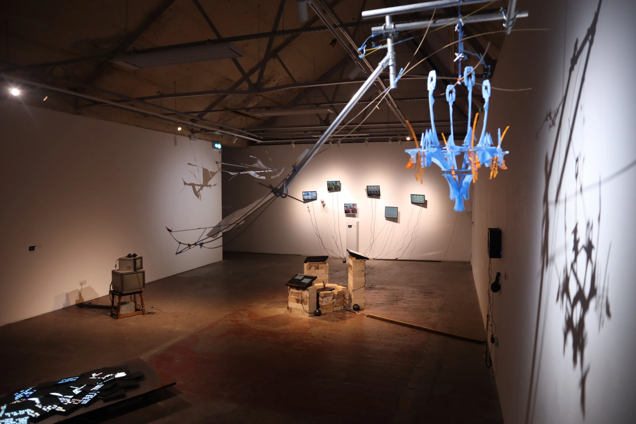 Wide show of gallery with art installation