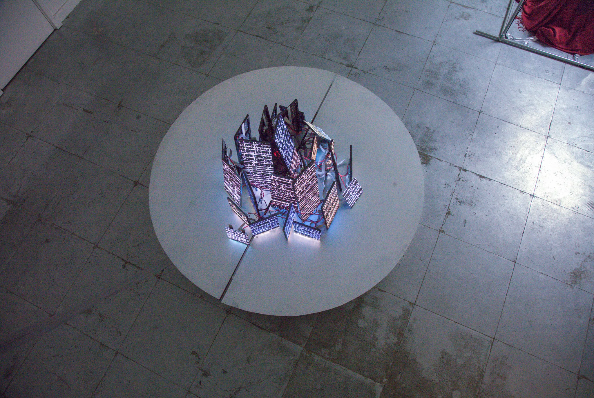 LED Panels and steel, from above