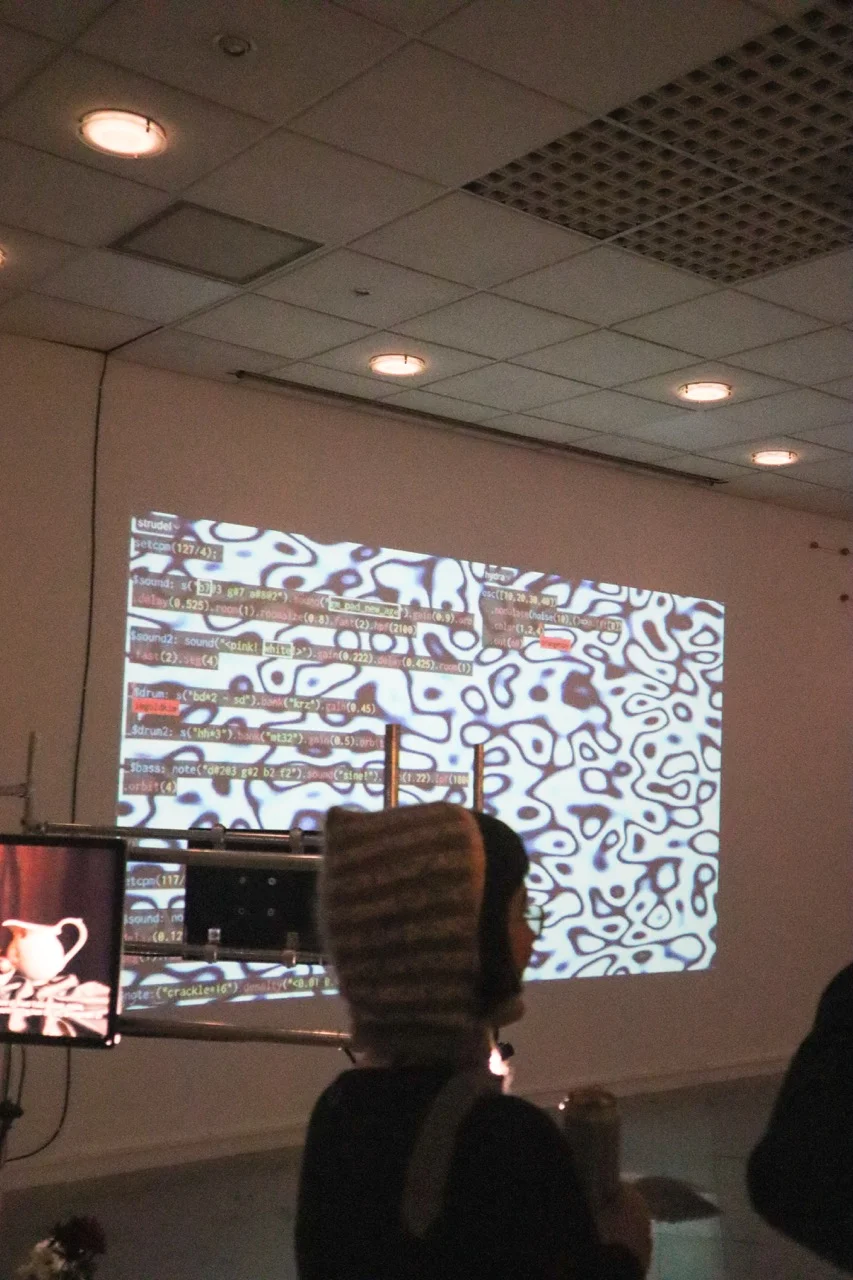 Performance setup during That Sounds Exciting! at Phreaking Collective, London, 2026